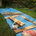 3. starting to cut the oak